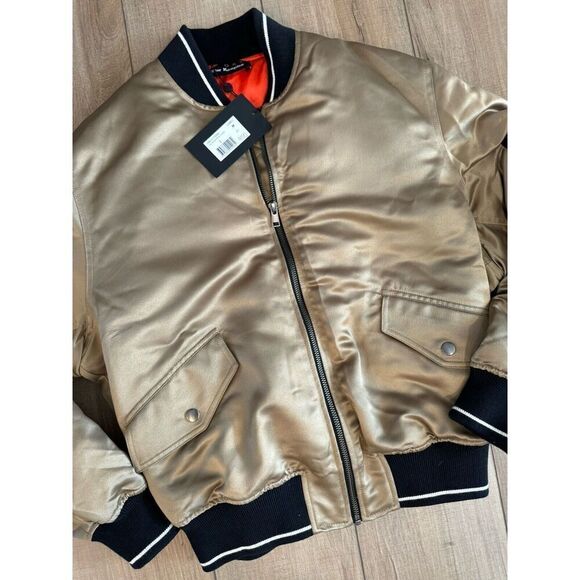 The Kooples Sport Gold Bomber Jacket blouson Women’s M Medium Chic NWT MSRP$450 - Picture 7 of 8